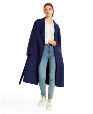 Women's Boss Girl Double-Breasted Lined Wool Coat