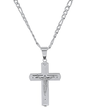 Men's Gold-Tone Crucifix Pendant 24" Necklace