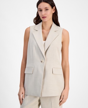 Women's Notch-Lapel One-Button Vest Jacket