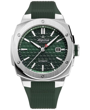 Men's Swiss Automatic Alpiner Green Rubber Strap Watch 41mm