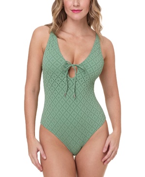 Women's Sicily Tie-Neck Pointelle Swimsuit