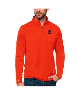 Men's Orange Detroit Tigers Tribute Quarter-Zip Pullover Top