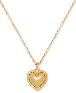 Twisted Frame Heart Pendant Necklace, 16" + 3" extender