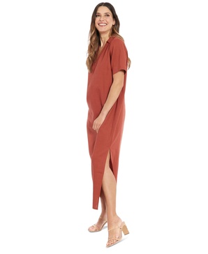 Women's Spread-Collar Short-Sleeve Dress