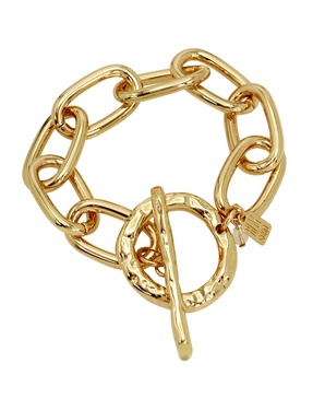 Gold Textured Chain Link Bracelet