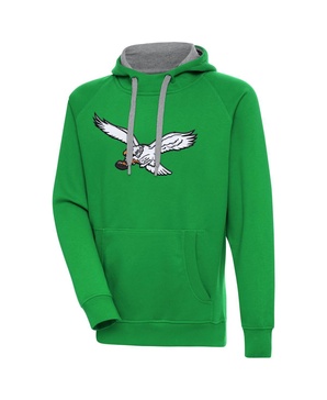 Men's Kelly Green Philadelphia Eagles Throwback Logo Victory Pullover Hoodie