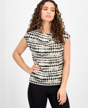 Petite Printed Extended-Shoulder Top