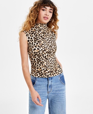 Women's Mock-Neck Sleeveless Jersey Top, Regular & Petites, Exclusively at Macy's 
