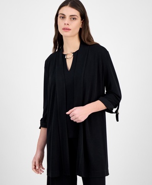 Women's Draped 3/4-Sleeve Cardigan Sweater