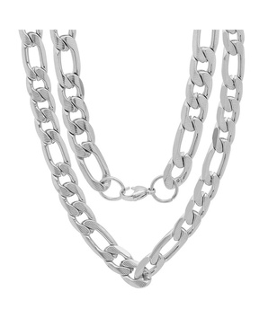 Men's Stainless Steel Accented 10mm Figaro Chain Link 24" Necklaces