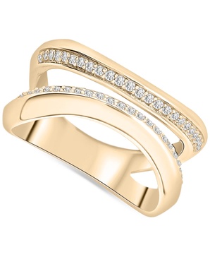 Diamond Double Row Openwork Abstract Statement Ring (1/4 ct. t.w.) in Gold Vermeil or Sterling Silver, Created for Macy's