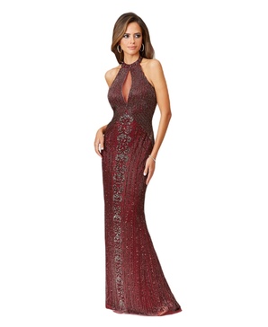 Women's Halter Neck Dress with Keyhole