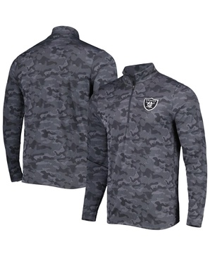 Men's Black Las Vegas Raiders Brigade Quarter-Zip Sweatshirt