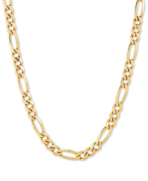 Figaro Link Chain 18" Necklace (4-1/3mm) in 18k Gold-Plated Sterling Silver