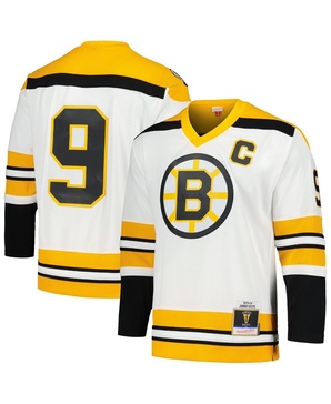 Men's Johnny Bucyk White Boston Bruins 1973/74 Blue Line Player Jersey