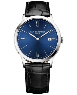 Men's Swiss Classima Black Leather Strap Watch 40mm M0A10324
