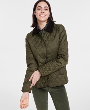 Women's Ombersley Quilted Corduroy-Collar Jacket, Created for Macy's