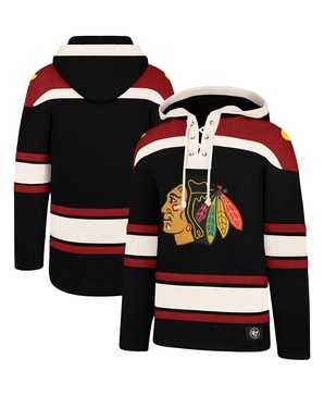 Men's Black Chicago Blackhawks Superior Lacer Pullover Hoodie