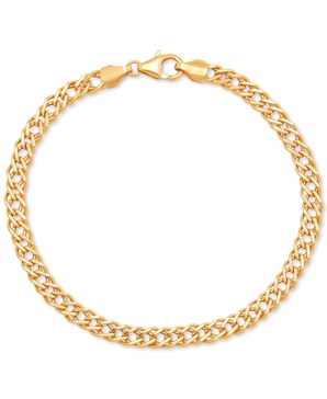 Double Curb Link Chain Bracelet in 10k Gold