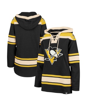 Women's Black Pittsburgh Penguins Superior Lacer Pullover Hoodie