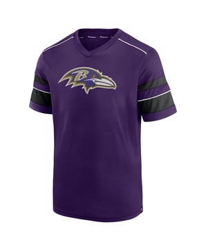 Men's Purple Baltimore Ravens Textured Hashmark V-Neck T-shirt