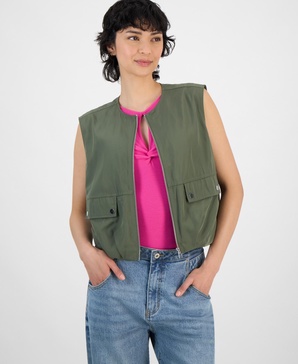 Women's Bubble-Hem Cargo Vest, Exclusively at Macy's