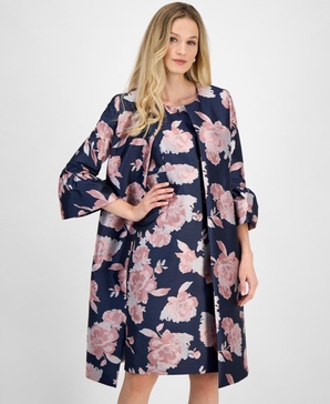 Women's Floral-Print Jacquard Topper Jacket