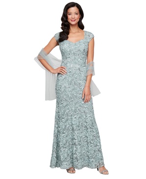 Women's Sequined Soutache Mermaid Gown