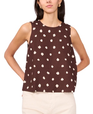 Women's Printed Crewneck Sleeveless Top