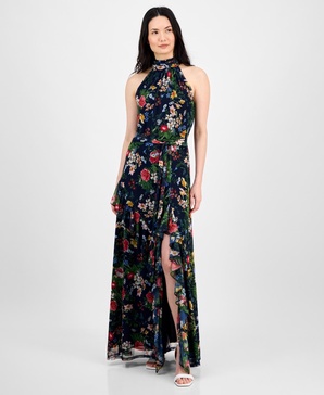 Women's Floral-Print Ruffled Maxi Dress