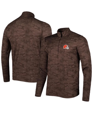 Men's Brown Cleveland Browns Brigade Quarter-Zip Sweatshirt