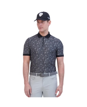Men's Mono Dots Tech Jersey Sports Fit Polo Shirt