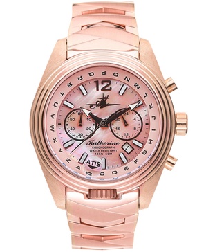 Women's Katherine Chronograph Multifunctional Rose Gold-Tone Stainless Steel Bracelet Watch, 40mm