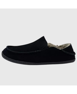 Men's Gary Genuine Suede Moccasin Slippers Sherpa Slip On Shoes