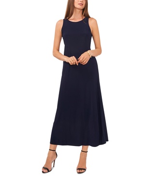 Women's Crewneck Back Keyhole Sleeveless Dress