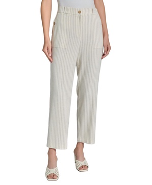 Women's Pinstriped Straight-Leg Pants