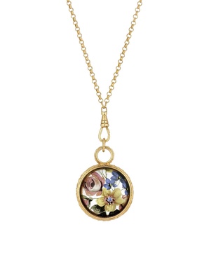 Round Floral Antique Necklace