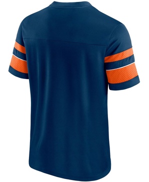 Men's Navy Chicago Bears Textured Throwback Hashmark V-Neck T-shirt