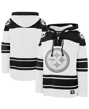 Men's White Pittsburgh Steelers After Image Superior Lacer Pullover Hoodie