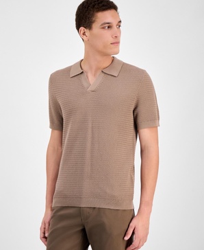Men's Textured Polo Shirt, Exclusively at Macy's