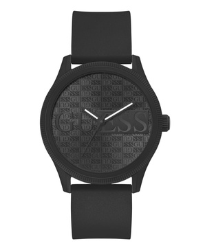 Men's Analog Black Silicone Watch 45mm