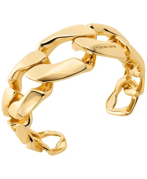 14K Gold Plated Link Cuff Bracelet