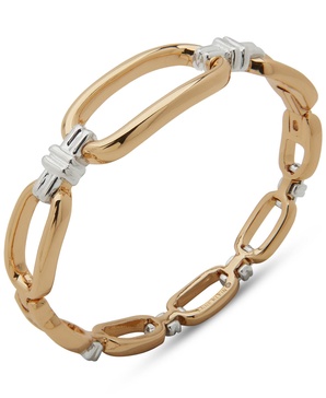 Two-Tone Link Open Hinge Bracelet