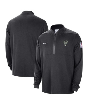 Men's Black Milwaukee Bucks 2023/24 Authentic Performance Half-Zip Jacket