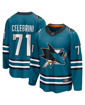 Men's Macklin Celebrini Teal San Jose Sharks Home Breakaway Jersey