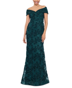 Off-The-Shoulder Lace Gown