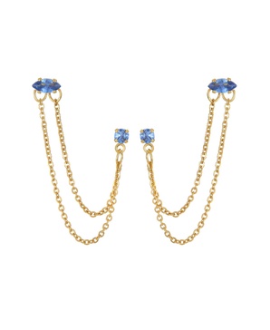 18K Gold Plated Brass Double Pierced Earrings