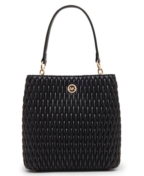 Ruched Quilted Medium Bucket Bag