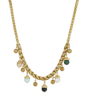 Multi Genuine Stone Drop Necklace