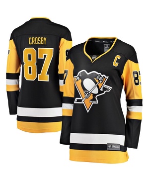 Women's Sidney Crosby Black Pittsburgh Penguins Captain Patch Home Breakaway Jersey